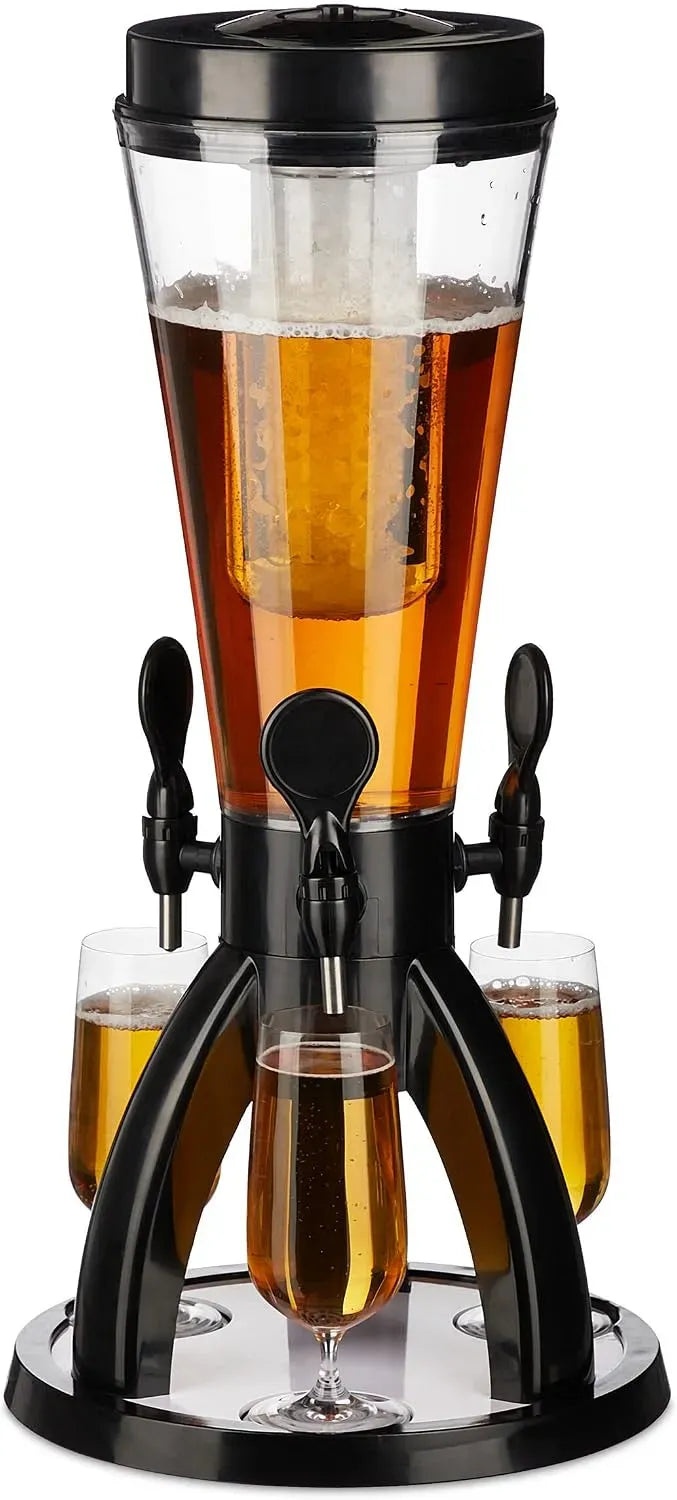 Dispenser, Tavolo, 4 L, nero, Relaxdays Spillatore di Birra da Tavolo