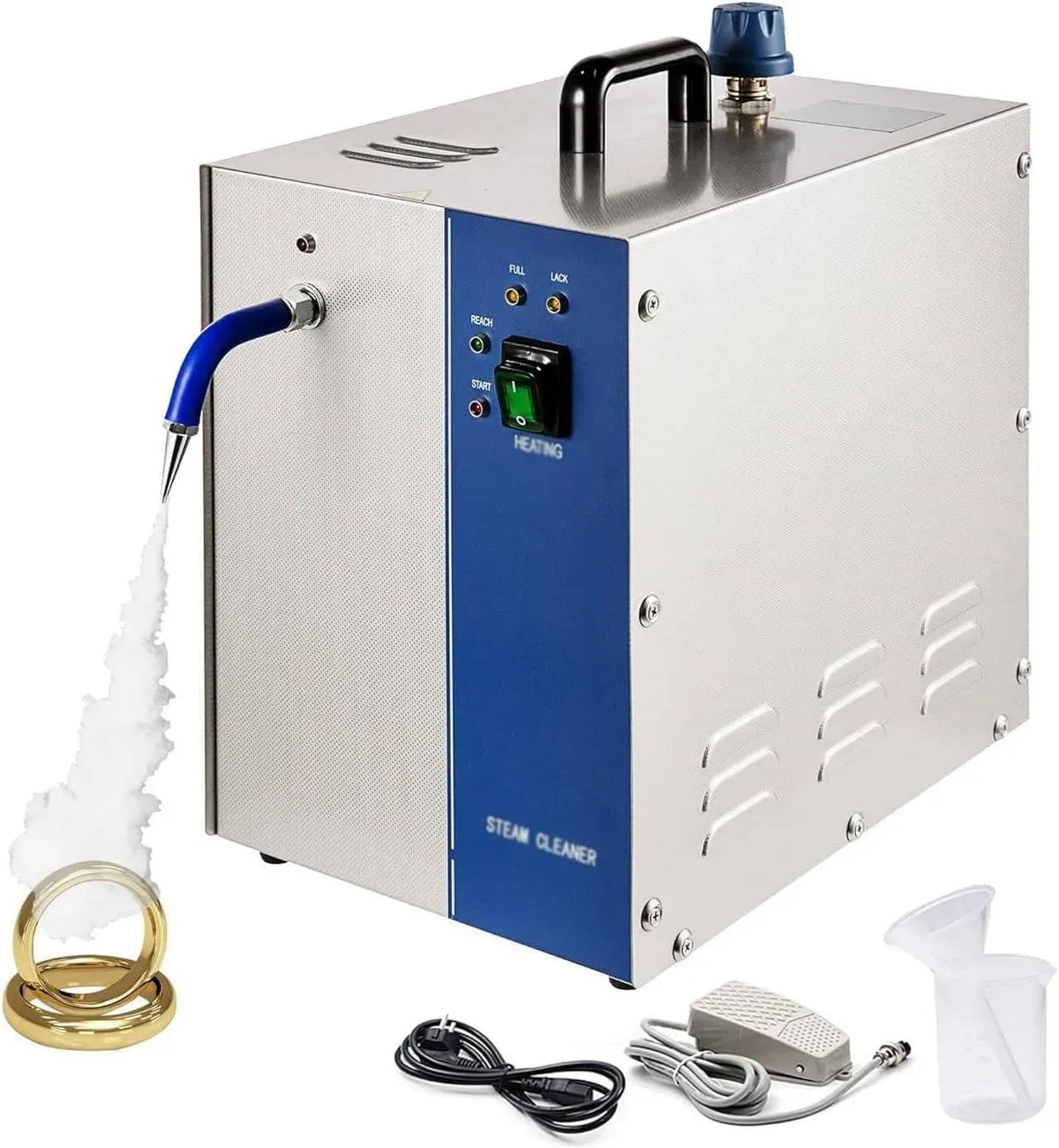 Pulitore a vapore, 4 L, ampio serbatoio, professionale, Vapore ad Alta Temperatura 135 °C/275 °F, Riscaldamento rapido in 8 Minuti