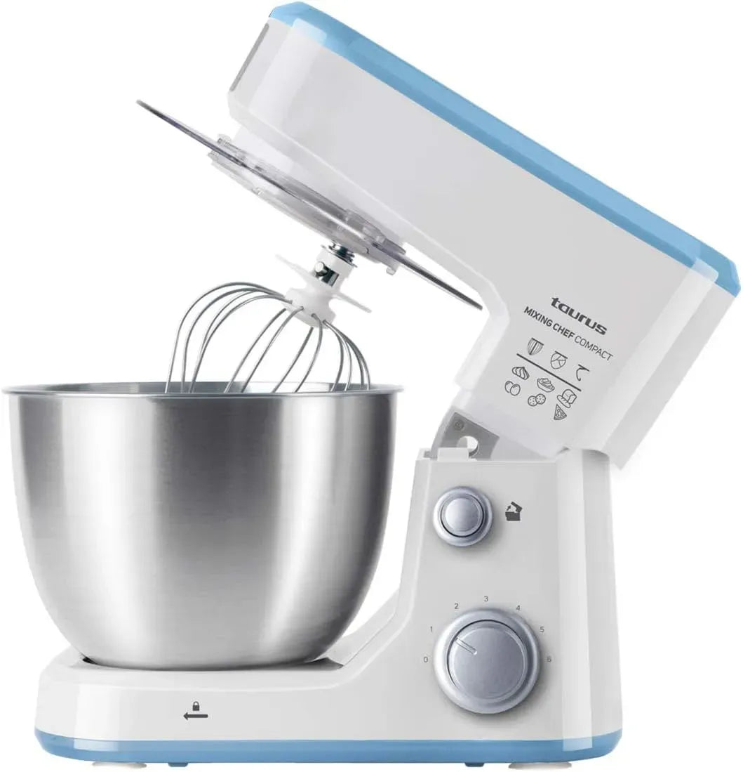 Taurus funzione turbo, Mixing Chef Compact, 5 funzioni, 6 velocità, ciotola da 4 l, Impastatrice planetaria, acciaio inossidabile, 500 W