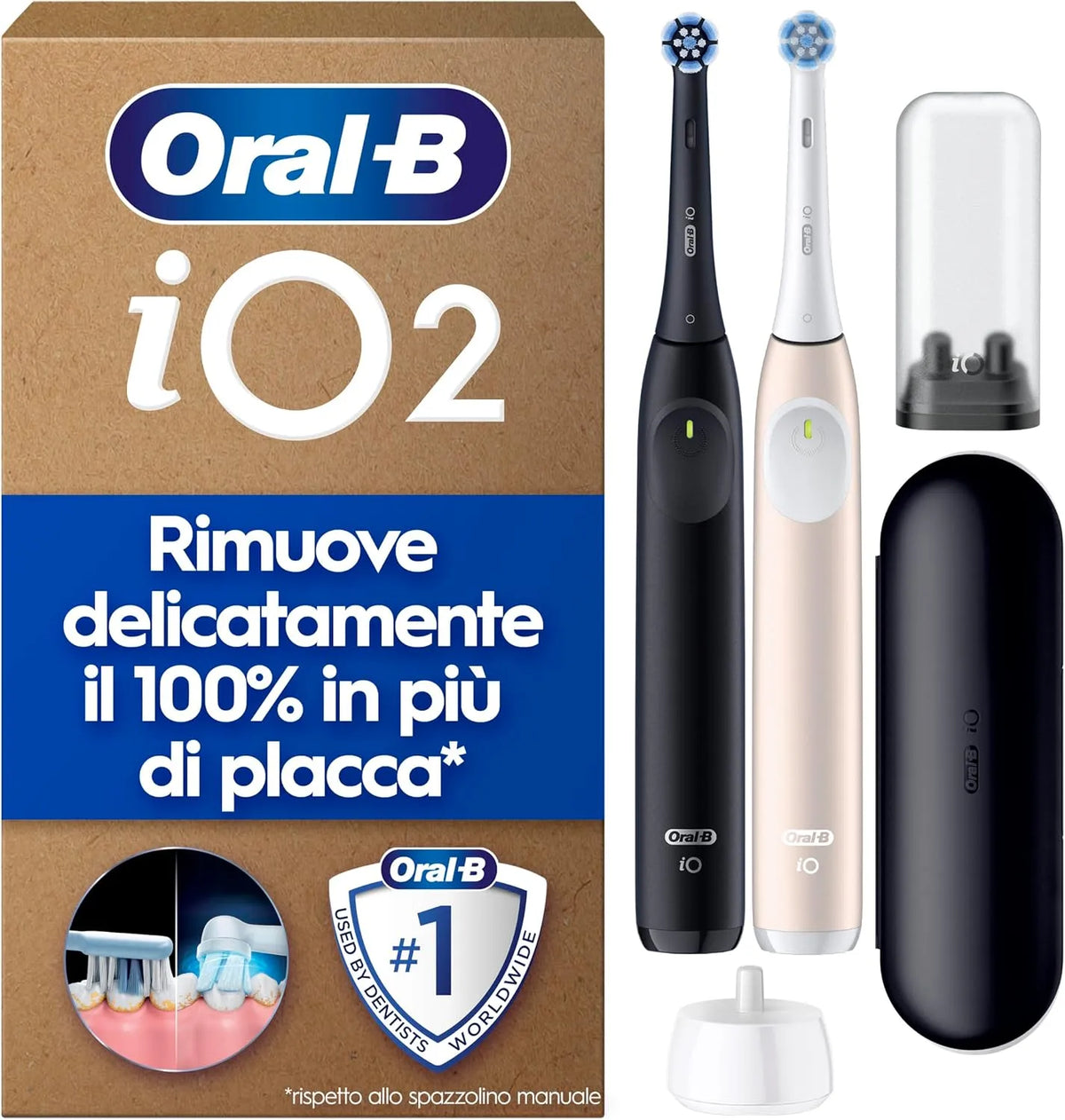 Accessorio per elettrodomestico, nero, Oral-B iO 2, 2 Spazzolini Elettrici