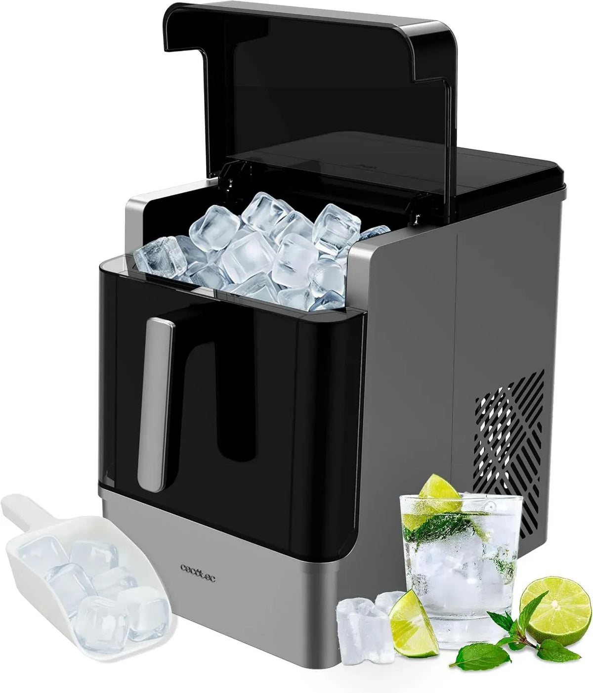 Cecotec 23kg/24h Macchina per Fabbricare, 2 L, 23 kg, 1,8 kg, ampio serbatoio, per Fabbricare Ghiaccio Chillin' Ice 2300. 23kg/24h