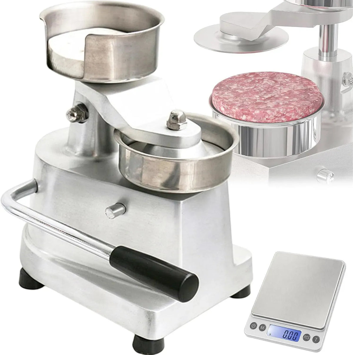 100/130/150mm Macchina per Hamburger, 150 mm, per Hamburger con 3 Stampi Convertibili