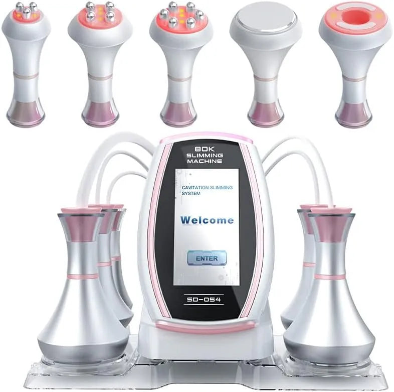 RF 5 80K Massaggiatore, Massaggiatore dimagrante 80K Cavitazione RF 5 in 1 Viso Corpo Anti-Rughe