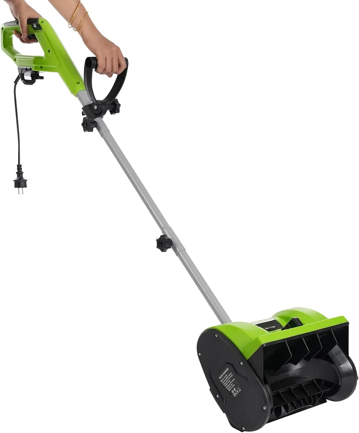 Spazzaneve elettrico, spazzaneve manuale, 1200 W, 3500 rpm, larghezza 30 cm, per pala da neve