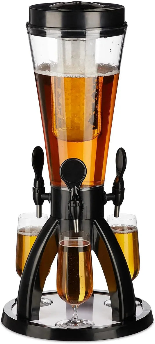Dispenser, Tavolo, 4 L, nero, Relaxdays Spillatore di Birra da Tavolo