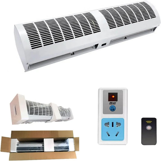 Anti-zanzara/Antipolvere, Barriera D'aria Con Telecomando, 2 Velocità Regolabili, 60cm, 90cm, Cortina D'Aria Interni Commerciale, Barriera D'aria Ad