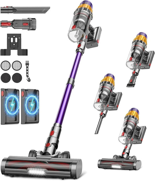 Aspirapolvere Batterie/650W/58KPA/2.0L, 2.0 L, 650 W, Scopa Elettrica Senza Fili con Display a LED, 11 Stadi Filtrati