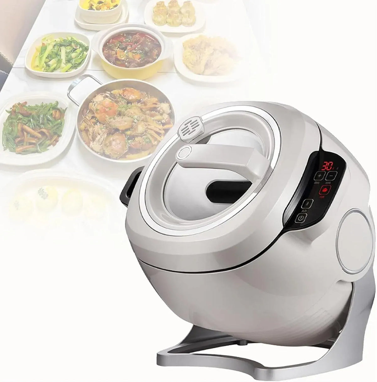 macchina per la, Cuociriso, cuociriso elettrico, 6 L, touch, per la cottura automatica del riso fritto Wok con rotazi