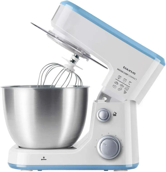Taurus funzione turbo, Mixing Chef Compact, 5 funzioni, 6 velocità, ciotola da 4 l, Impastatrice planetaria, acciaio inossidabile, 500 W