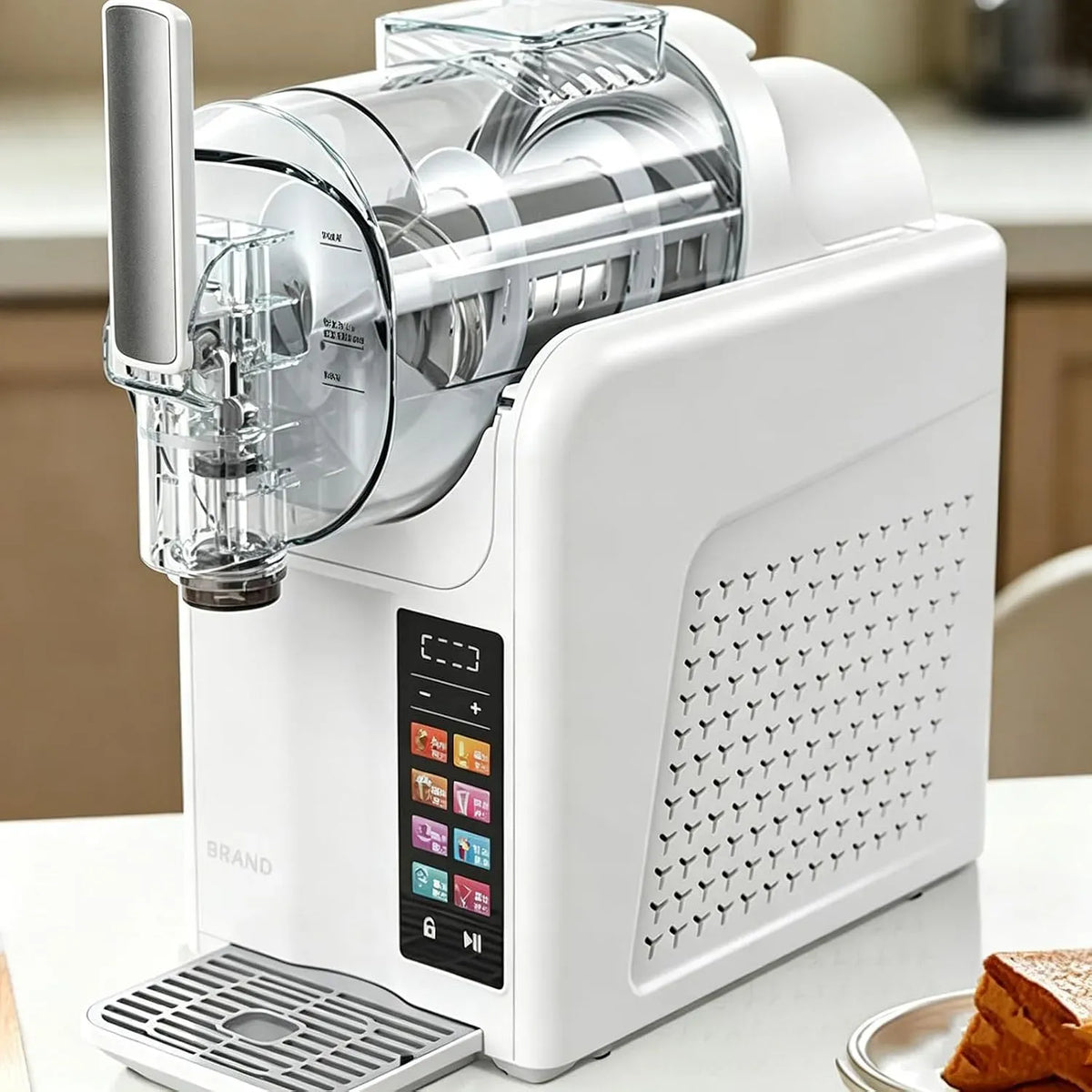 Macchina per Granite, Macchina per Bevande, macchina per gelato e sorbetto, 7 programmi, bianco