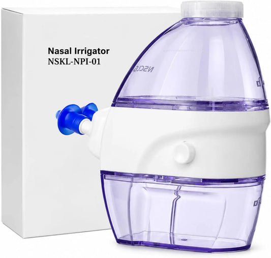 Irrigatore nasale elettrico, per sistema di risciacquo salino dotato di doppi ugelli e serbatoio dell'acqua per uso quotidiano, 1 pezzo