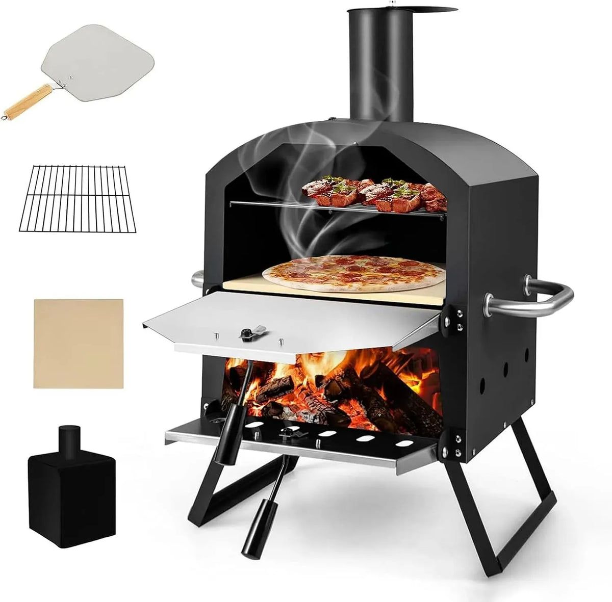 Forno elettrico per pizza, esterno, IP65, forno da cucina, griglia e copertura impermeabile per campeggio