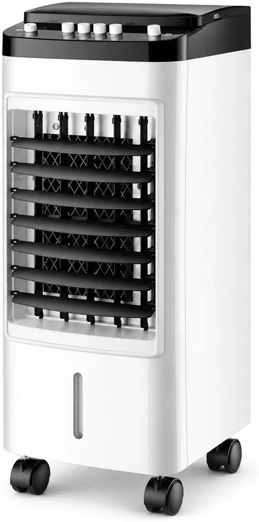 serbatoio 4L, Raffrescatore evaporativo 3 in 1 in formato mobile, ruote silenzioso per tutti gli ambienti domestici, oscillazione 120°
