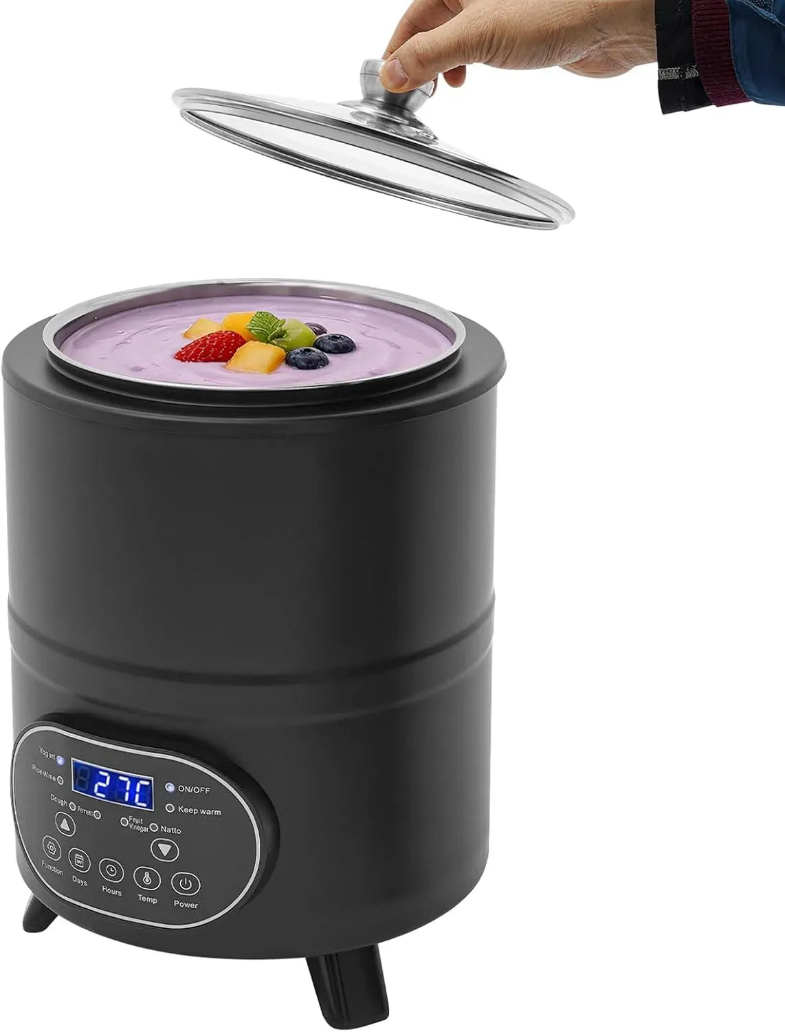tavolo, 8 L, 400 W, acciaio inox, per yogurt, con spina europea