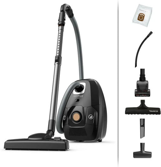 Rowenta RO6189EA Aspirapolvere, 4,5 L, 400 W, 64 dB, silenzioso, G-Force Silence Total Clean, 6 Accessori Inclusi
