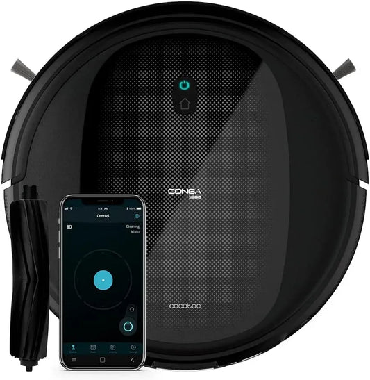 Cecotec Robot aspirapolvere, Google Assistant, Alexa e Siri, 1400 Pa, APP