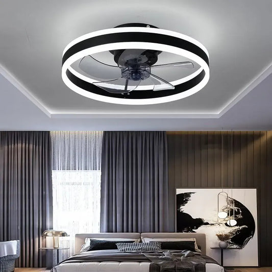 Ventilatore, 50CM, AHWEKR, nero, Smart 3 Light Color Change e 6 velocità della Ventola