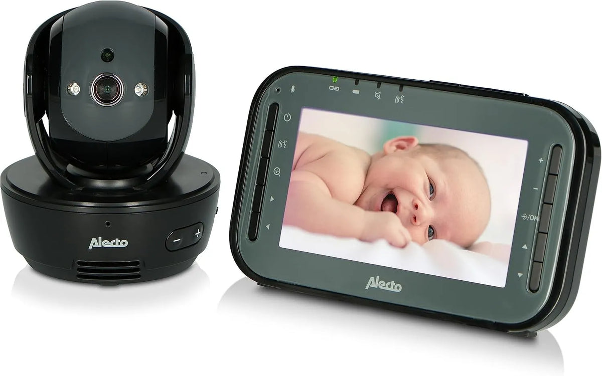Monitor, 11 cm, Alecto DVM200MBK, schermo per PC, monitor video per bambini, Baby Monitor Telecamera Controllabile Radio