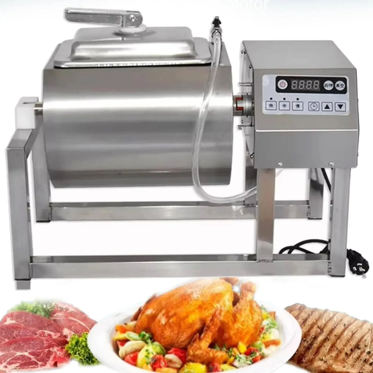 Acciaio Inox, Rotazione Bidirezionale, Tumbler Marinatore Sottovuoto 18l, 30w, 15 Minuti Marinatura Rapida, per, 3 velocità