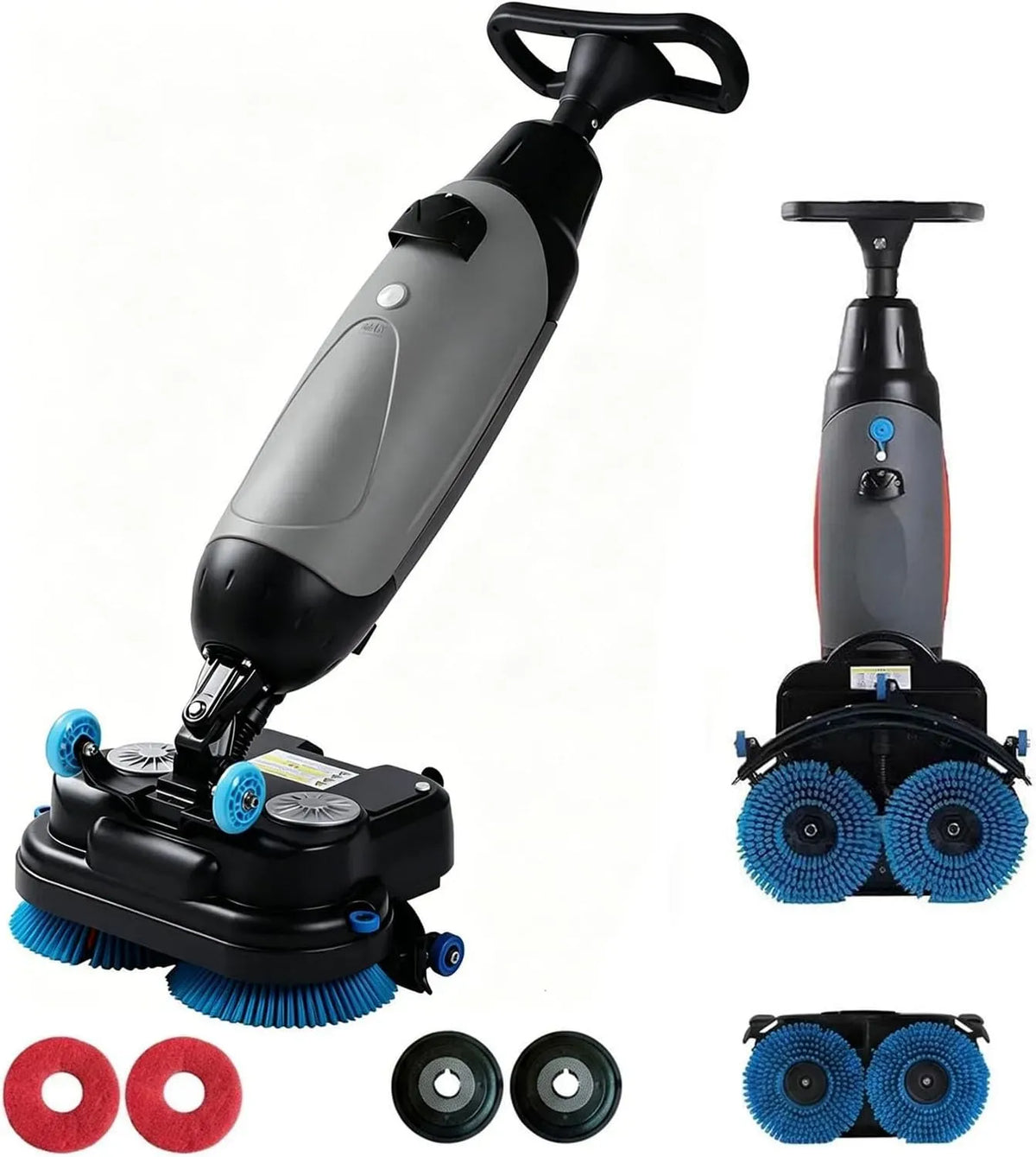 3-in-1 lavapavimenti elettrico, Spazzola, Batteria, professionale, grigio, per Uso Professionale e Domestico