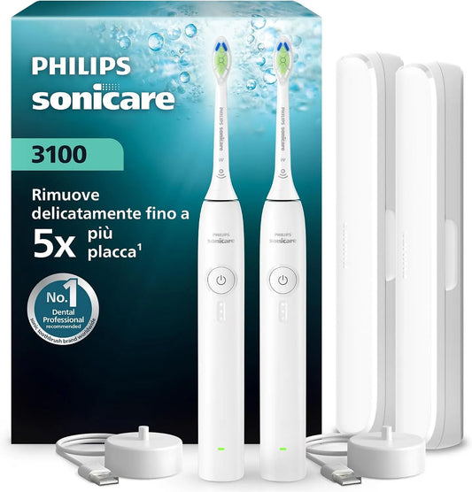 Philips Serie 3100 HX4072/41 Sensore, spazzolino da denti ricaricabile, timer, pannello IPS, bianco