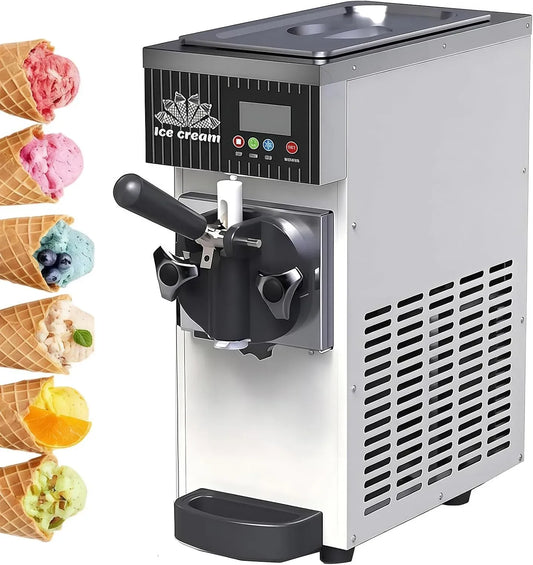 macchina per gelato e sorbetto, macchina da caffè elettrica, 450 W, 5 kg, display LCD, professionale, ristoranti, bianco