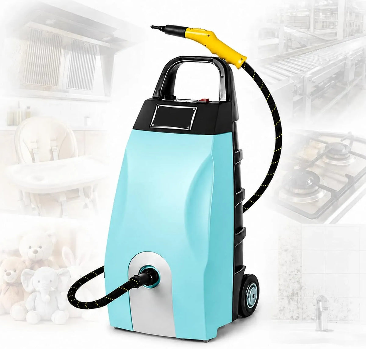 Pulitore a vapore, 3,5 L, 3000 W, ampio serbatoio, professionale, blu, Serbatoio 3,5L Blue