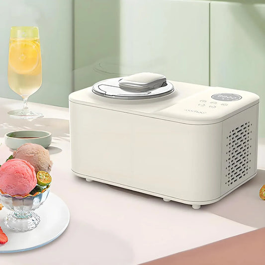 Doppia Pala Miscelatrice, Gelatiera Automatica da 1200 Ml dotato di Display, per Ideale per Uso Domestico E Bar, Produzione Rapida in 30 Minuti, 10
