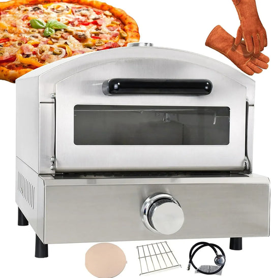 Forno elettrico per pizza, esterno, pietra refrattaria, 2 zone di temperatura