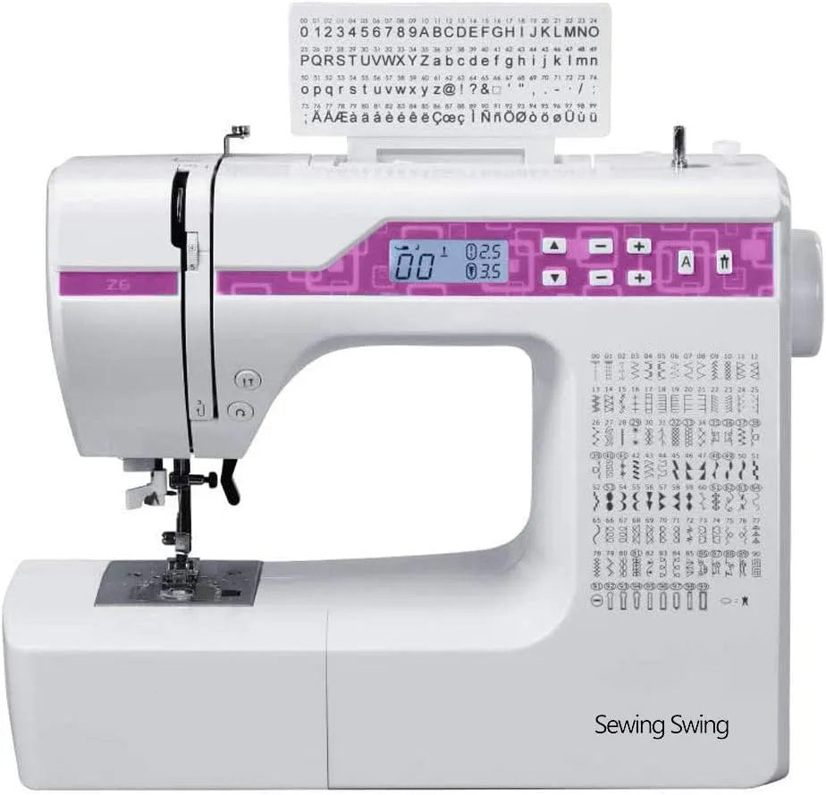 Macchina da cucire, macchina per cucito elettrica, 200 programmi, bianco
