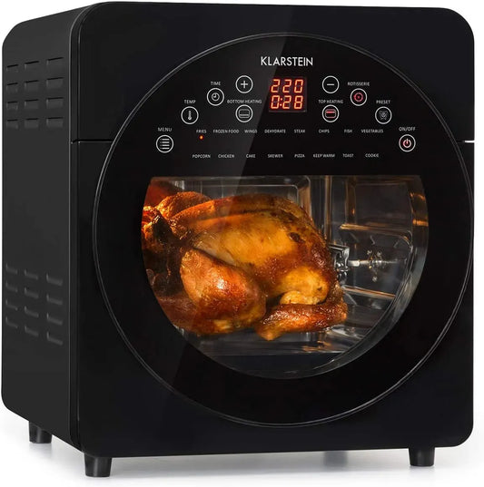 Klarstein XXL 14 Friggitrice ad aria, 14 L, 1700 W, 16 programmi, touch, timer, nero, Timer 60 min, Corpo Cool-Touch, AeroVital easy touch