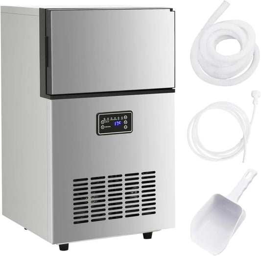 Macchina del ghiaccio, professionale, argento, Macchina per Ghiaccio Argento 45 kg / 24 h