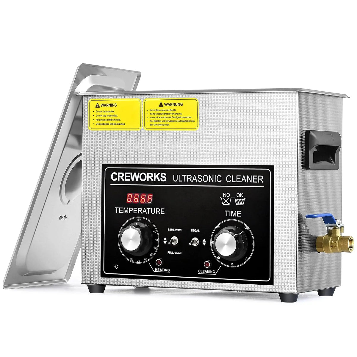 Lavatrice, 6 L, 300 W, 180 W, CREWORKS, timer, acciaio inox