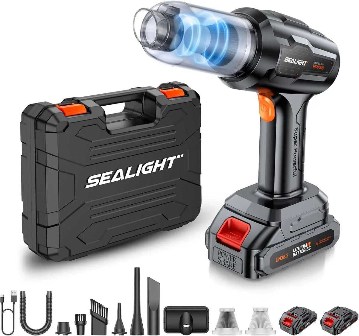 Aspirapolvere, SEALIGHT 9-in-1, aspiratore elettrico domestico, Aspirabriciole Senza Fili