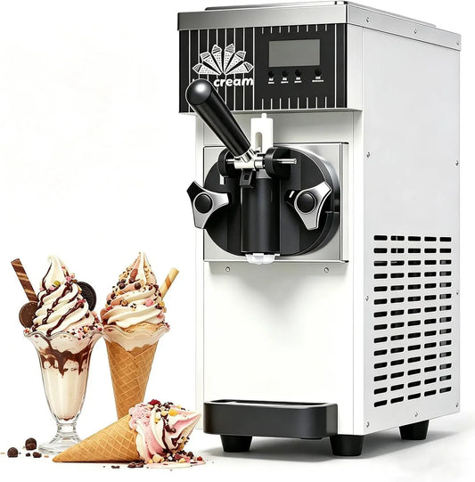 4-/H Macchina Per Gelato, macchina per gelato e sorbetto, macchina da caffè elettrica, 2.5 L, 450 W, display LCD, professionale, bianco