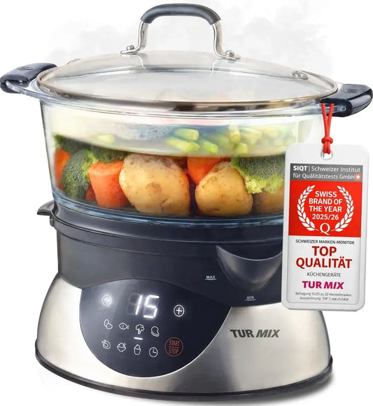 Pentola e padella CX 220, 5,2 L, touch, mantieni caldo, display digitale, Turmix Steamer, comando touch