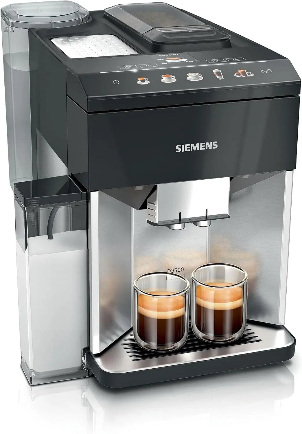 Siemens EQ500 Macchina da caffè automatica, 1,9 L, ampio serbatoio, acciaio inox, nero, 10 specialità, 2 tazze contemporaneamente