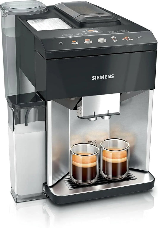 Siemens EQ500 Macchina da caffè automatica, 1,9 L, ampio serbatoio, acciaio inox, nero, 10 specialità, 2 tazze contemporaneamente
