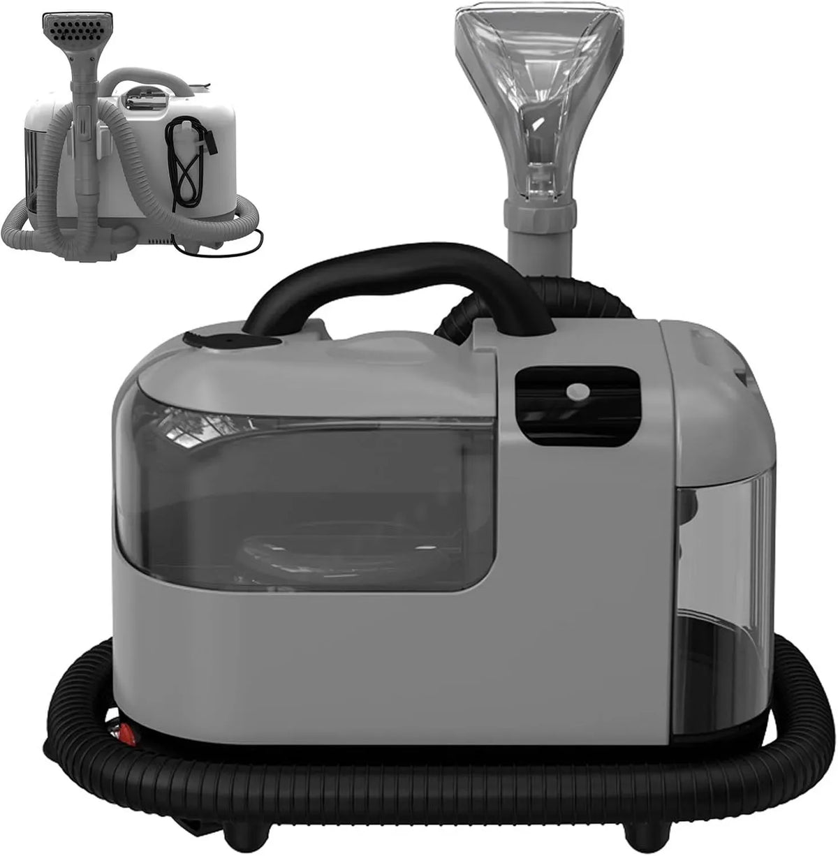 Pulitore a vapore 75dBA 220V-Grey, 1200 W, 220 V, uso su pavimenti, cucina, auto, finestre e divano, grigio, per Mobili/Tappeti/Scale