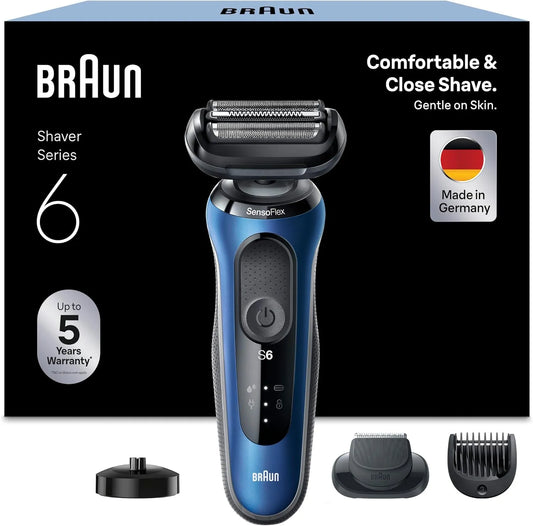 Braun Series 6 61-B4500cs Regolabarba, Rasoio, senza fili, blu
