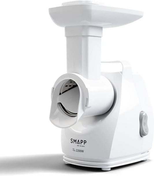 SMAPP 490 salsiccia, grattugia per verdure, 81 tritacarne elettrico, 2200 W di potenza, silenzioso e compatto, piedini antiscivolo, 2,7 mm