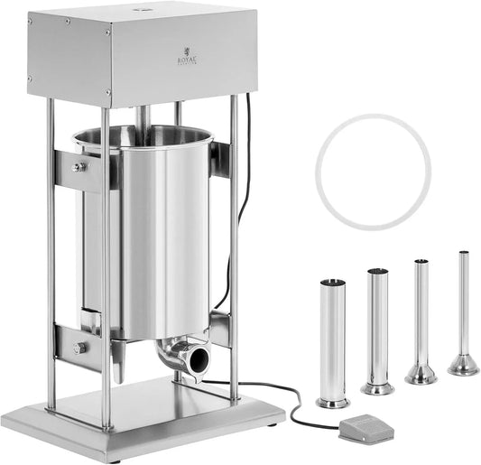 Royal Catering Insaccatrice elettrica 20 L dotato di 4 cilindri Insaccatrice Legatrice manuale per salsicce Insaccatrice elettrica per salsicce