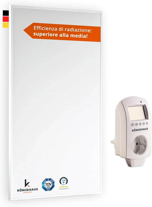 IR 1000 Termostato, Könighaus pannello W, 14–26 m², Modello Eco