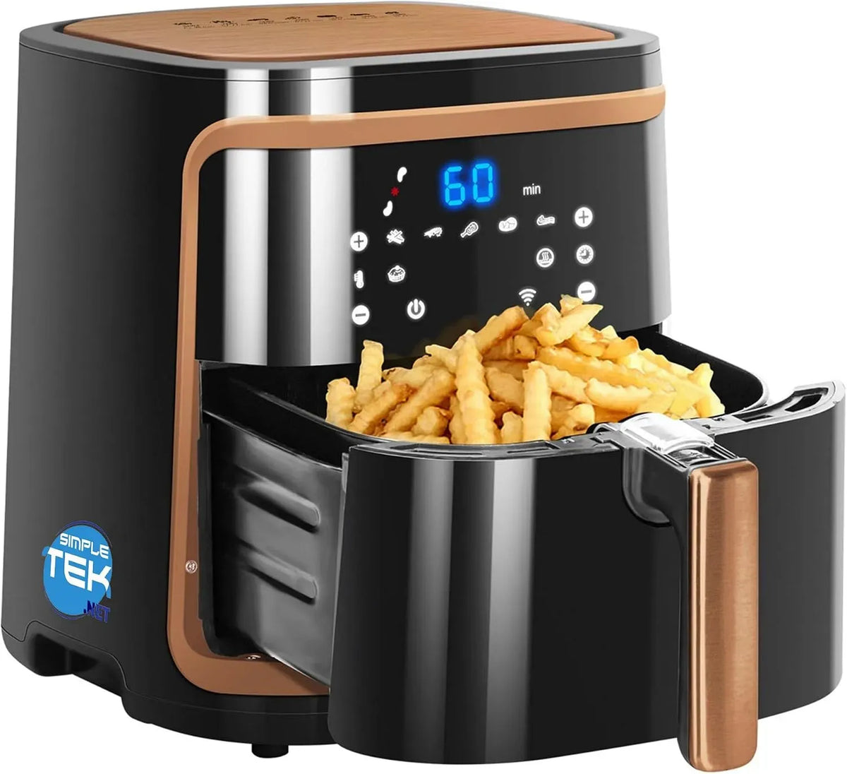 Friggitrice ad aria, 7 L, 1900 W, 7 programmi, Wi-Fi, Connessione Wi-Fi e Controllo tramite App, 7 Programmi Preimpostati, SIMPLETEK