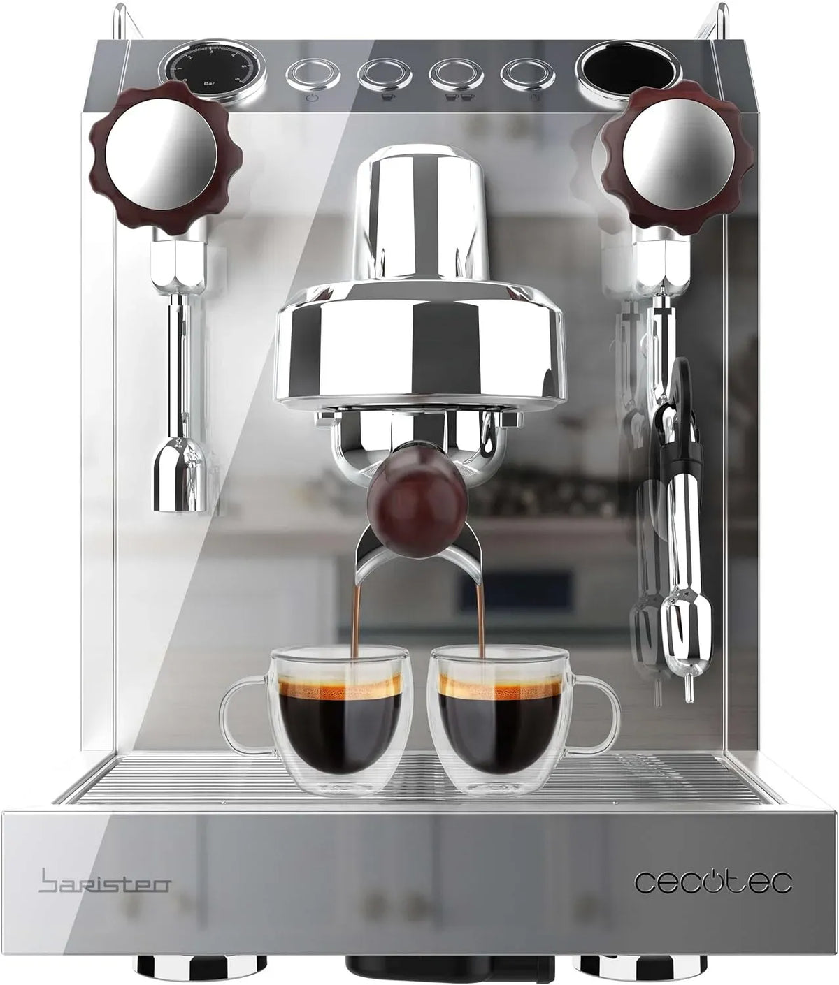 Cecotec Macchina per caff, pompa, macchina da caffè elettrica, 2,5 L, 15 bar, 1 l, ampio serbatoio, professionale, rimovibile, acciaio inox