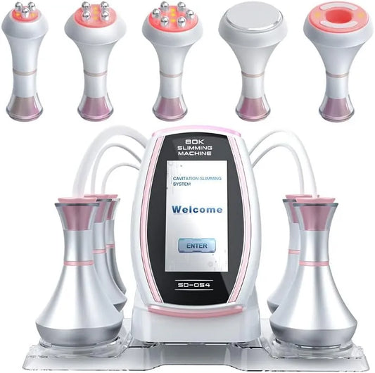 RF 5 80K Massaggiatore, Massaggiatore dimagrante 80K Cavitazione RF 5 in 1 Viso Corpo Anti-Rughe