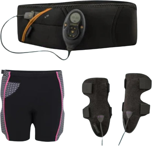 Abs7 27-47 cm, Slendertone Pacchetto tonificante femminile completo da donna, 69-119 cm, 34-40, nero
