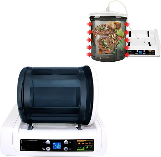 display a LED, Marinatore sottovuoto per intenerimento di carne e verdure, timer regolabile, efficiente sigillatura sottovuoto per migliorare il