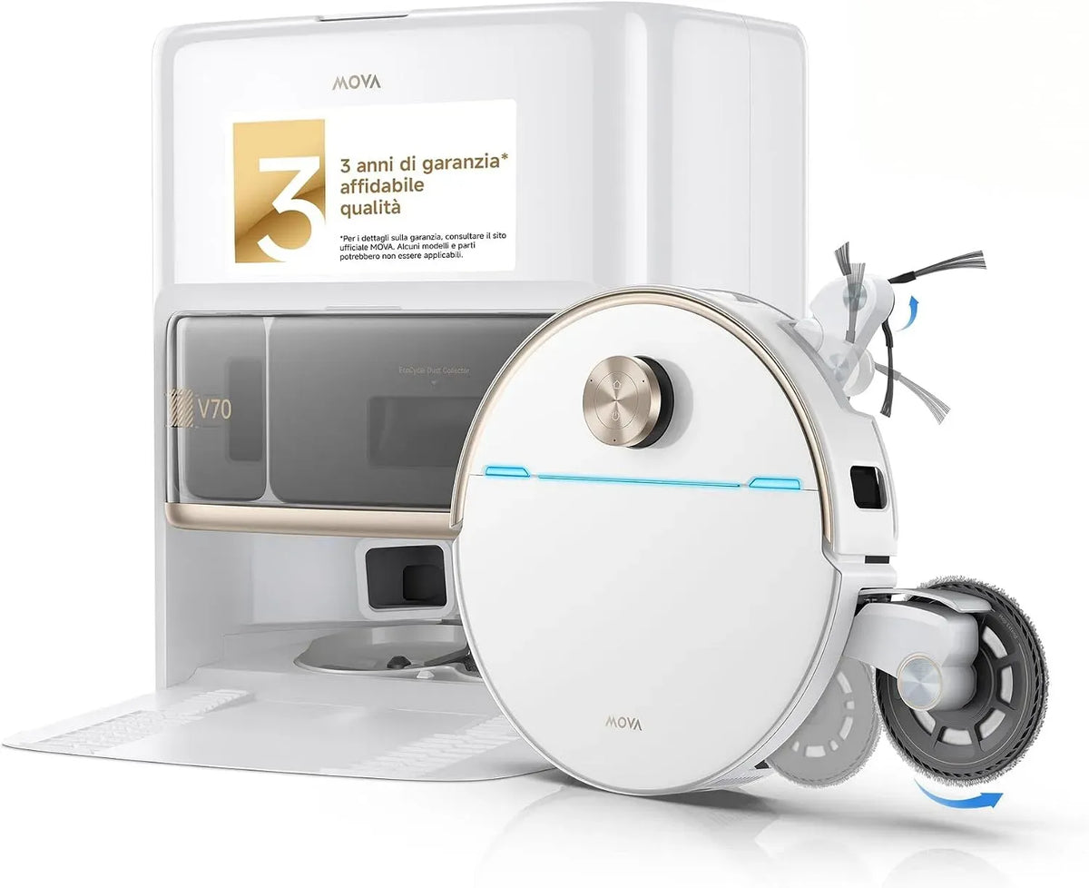 Robot aspirapolvere, MOVA V70, bianco, aspirapolvere robot, Ultra Complete Robot Aspirapolvere