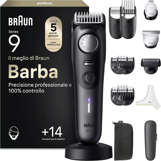 Braun Serie 9 Bt9565 Regolabarba, Titanio, Base Ricarica